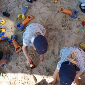 children playing in a sandpit