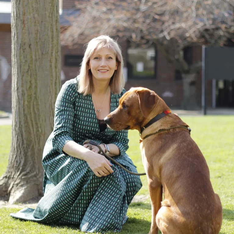 Lady and a dog
