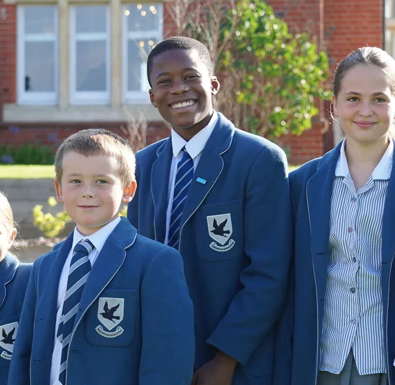 Group of students smiling for a photo