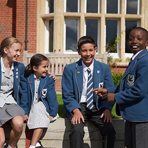 students sat outdoors