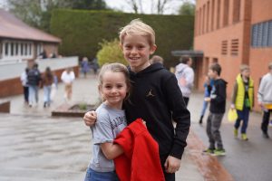 boy and girl hugging