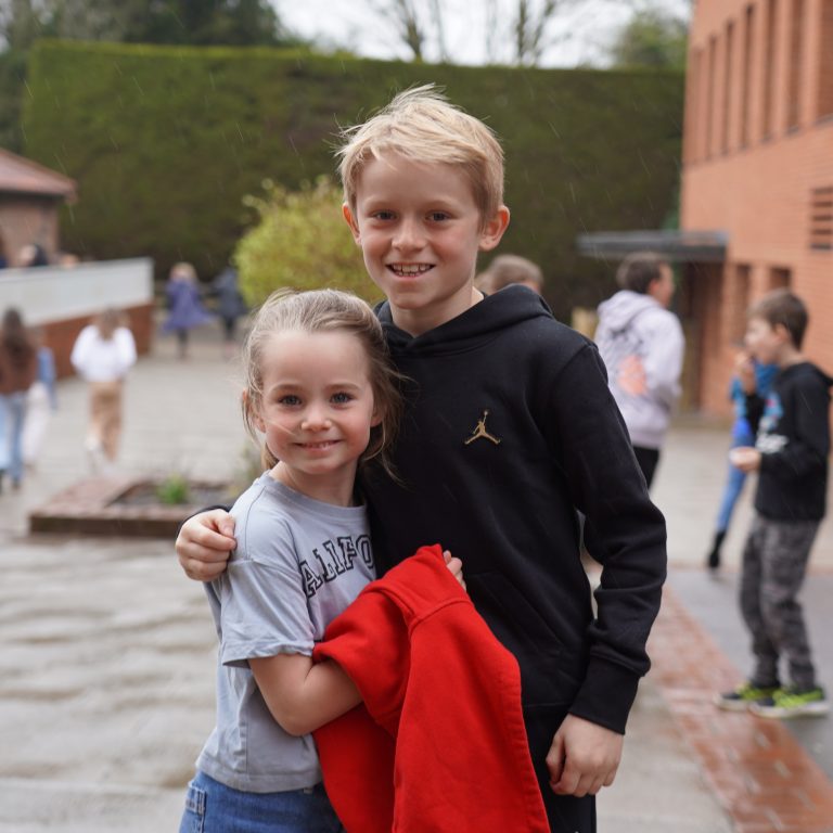 boy and girl hugging