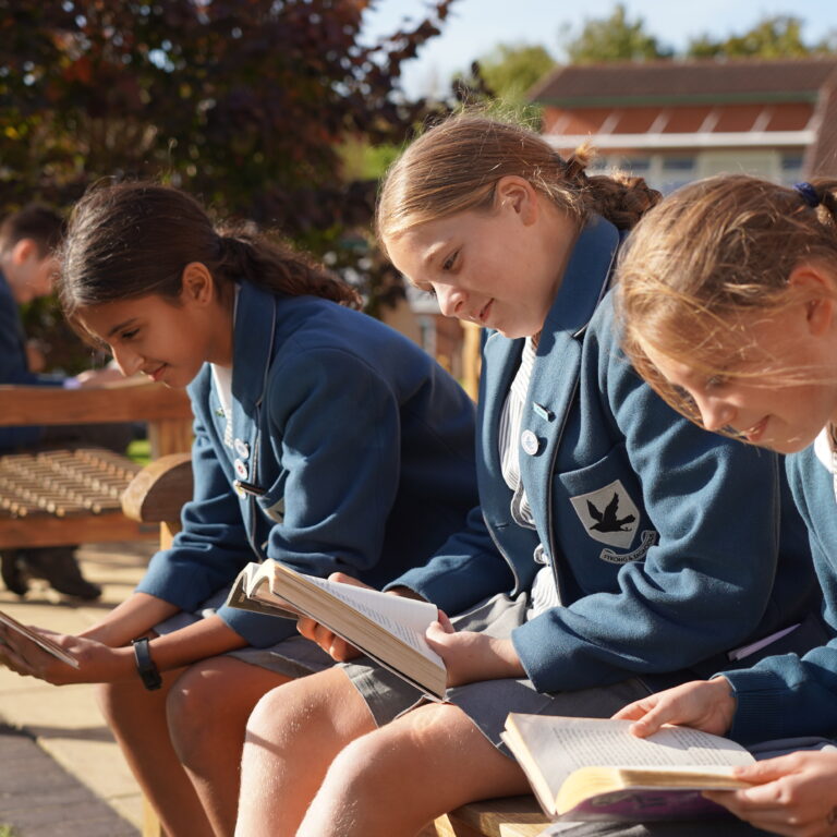 girls by the bench